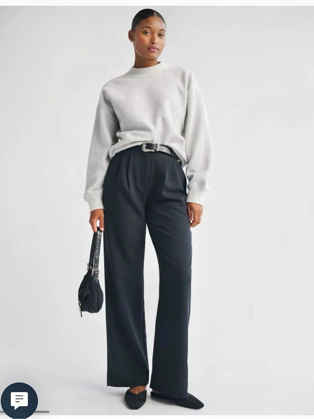 Abercrombie & Fitch Curve Love A&F Sloane Tailored Wide Leg Pant Sloane Wide Leg